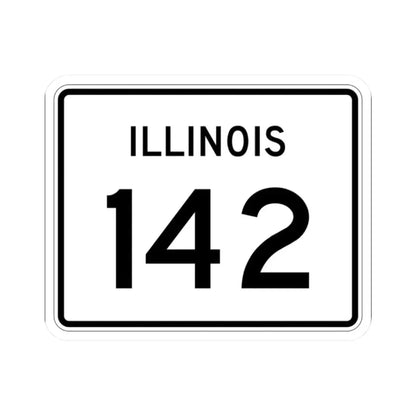 Illinois 142 (Illinois) (Road Sign) STICKER Vinyl Kiss-Cut Decal 2 Inch White - The Sticker Space