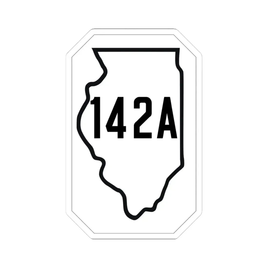 Illinois 142A 1926 (Illinois) (Road Sign) STICKER Vinyl Kiss-Cut Decal 3 Inch White - The Sticker Space