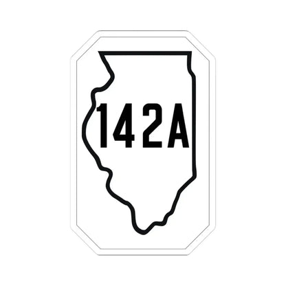 Illinois 142A 1926 (Illinois) (Road Sign) STICKER Vinyl Kiss-Cut Decal 3 Inch White - The Sticker Space