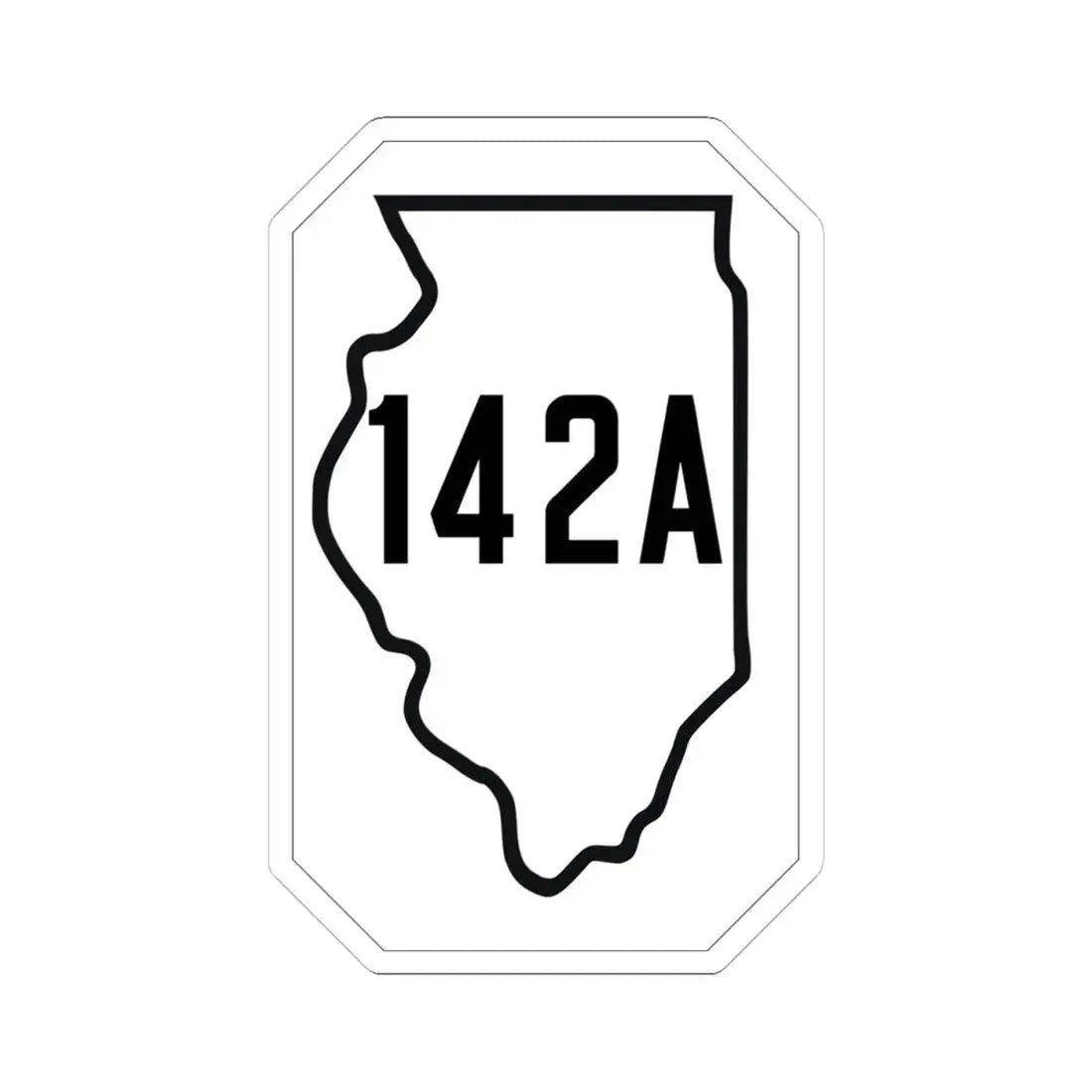 Illinois 142A 1926 (Illinois) (Road Sign) STICKER Vinyl Kiss-Cut Decal 4 Inch White - The Sticker Space