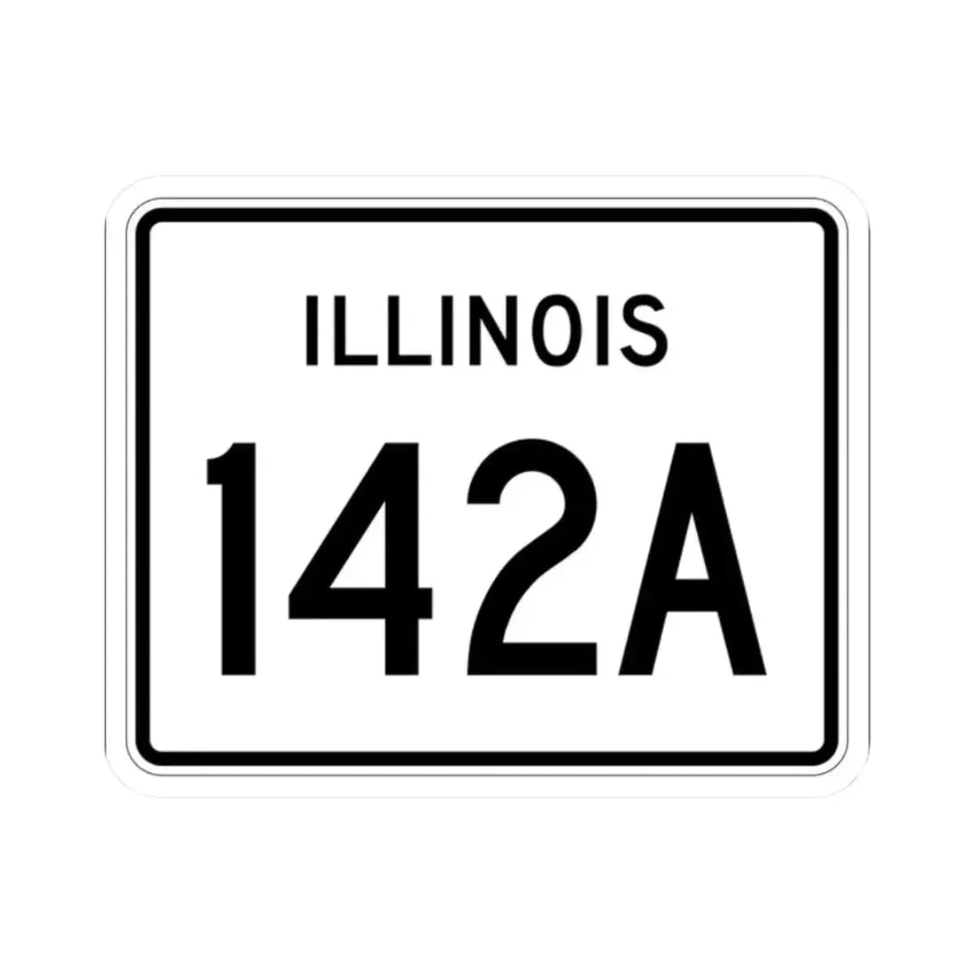 Illinois 142A (Illinois) (Road Sign) STICKER Vinyl Kiss-Cut Decal 2 Inch White - The Sticker Space