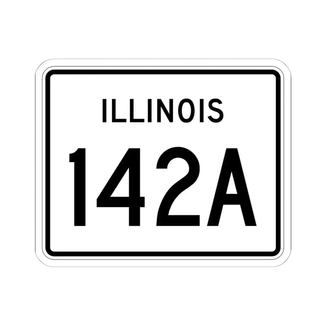 Illinois 142A (Illinois) (Road Sign) STICKER Vinyl Kiss-Cut Decal 6 Inch White - The Sticker Space