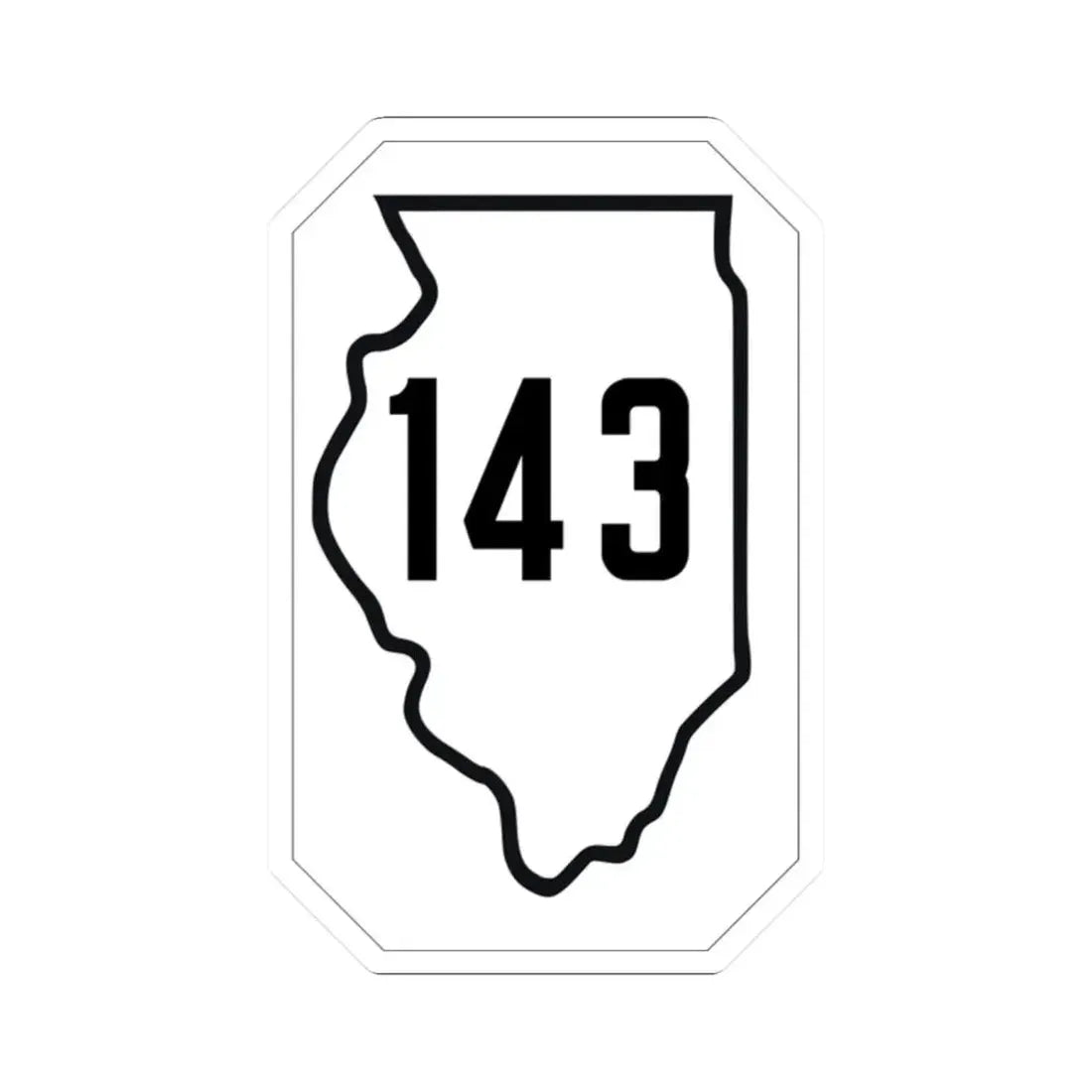 Illinois 143 1926 (Illinois) (Road Sign) STICKER Vinyl Kiss-Cut Decal 2 Inch White - The Sticker Space