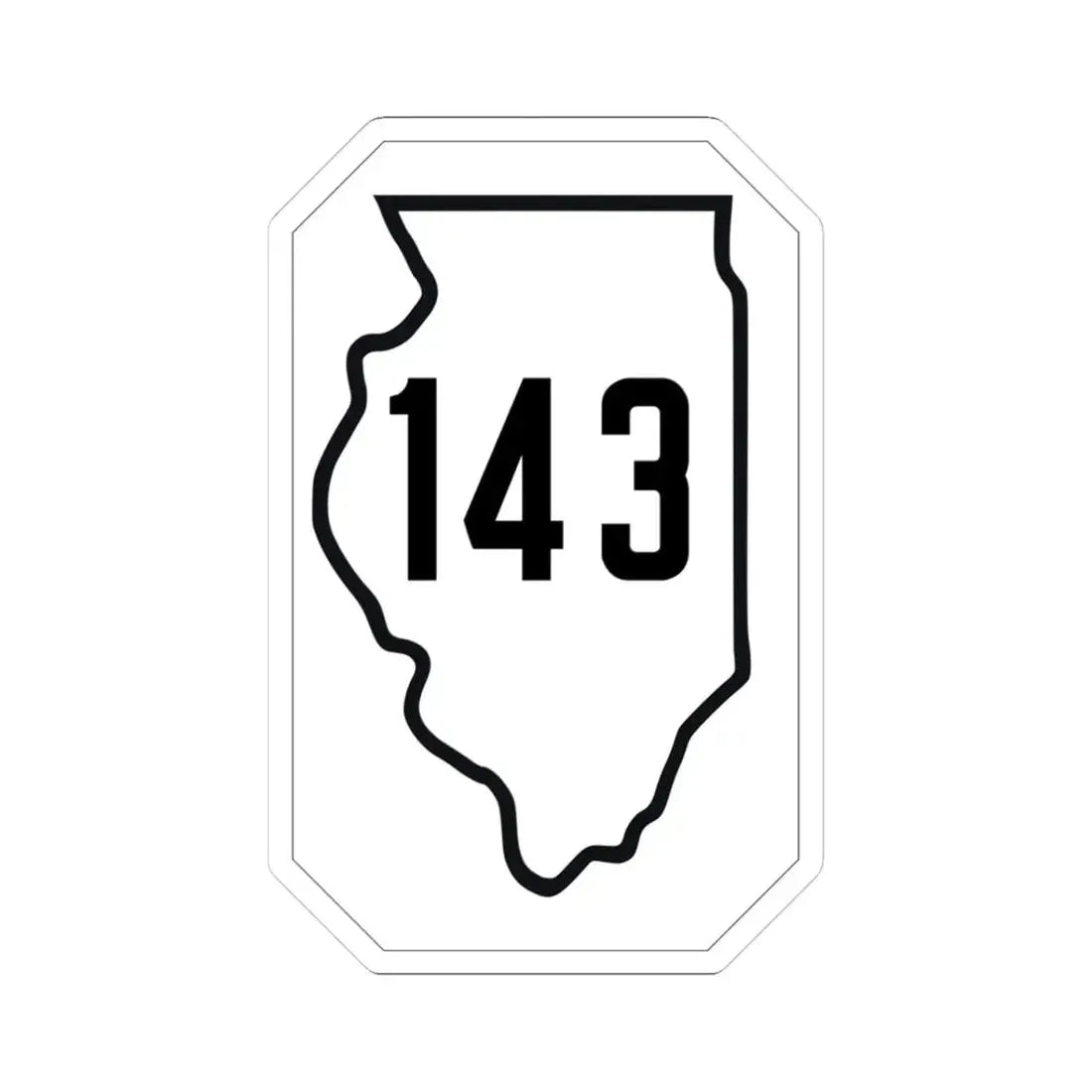 Illinois 143 1926 (Illinois) (Road Sign) STICKER Vinyl Kiss-Cut Decal 3 Inch White - The Sticker Space