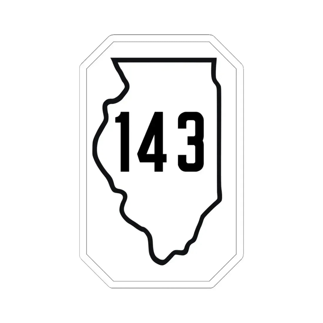 Illinois 143 1926 (Illinois) (Road Sign) STICKER Vinyl Kiss-Cut Decal 6 Inch White - The Sticker Space