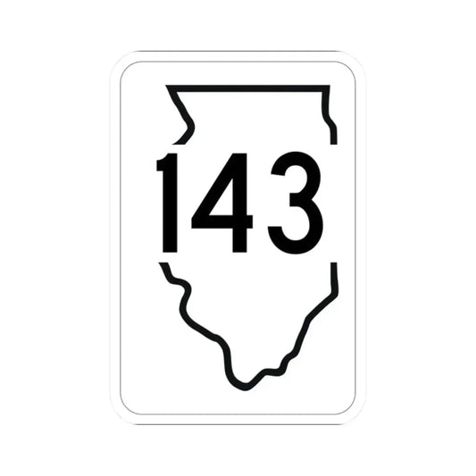 Illinois 143 1950 (Illinois) (Road Sign) STICKER Vinyl Kiss-Cut Decal 2 Inch White - The Sticker Space