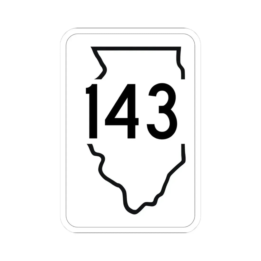 Illinois 143 1950 (Illinois) (Road Sign) STICKER Vinyl Kiss-Cut Decal 3 Inch White - The Sticker Space