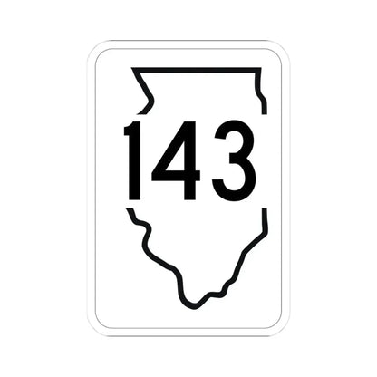 Illinois 143 1950 (Illinois) (Road Sign) STICKER Vinyl Kiss-Cut Decal 3 Inch White - The Sticker Space