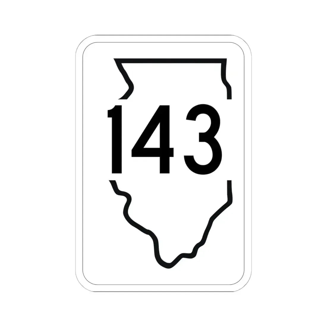 Illinois 143 1950 (Illinois) (Road Sign) STICKER Vinyl Kiss-Cut Decal 6 Inch White - The Sticker Space