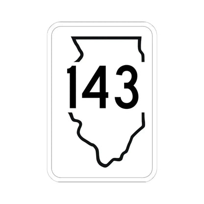 Illinois 143 1950 (Illinois) (Road Sign) STICKER Vinyl Kiss-Cut Decal 6 Inch White - The Sticker Space