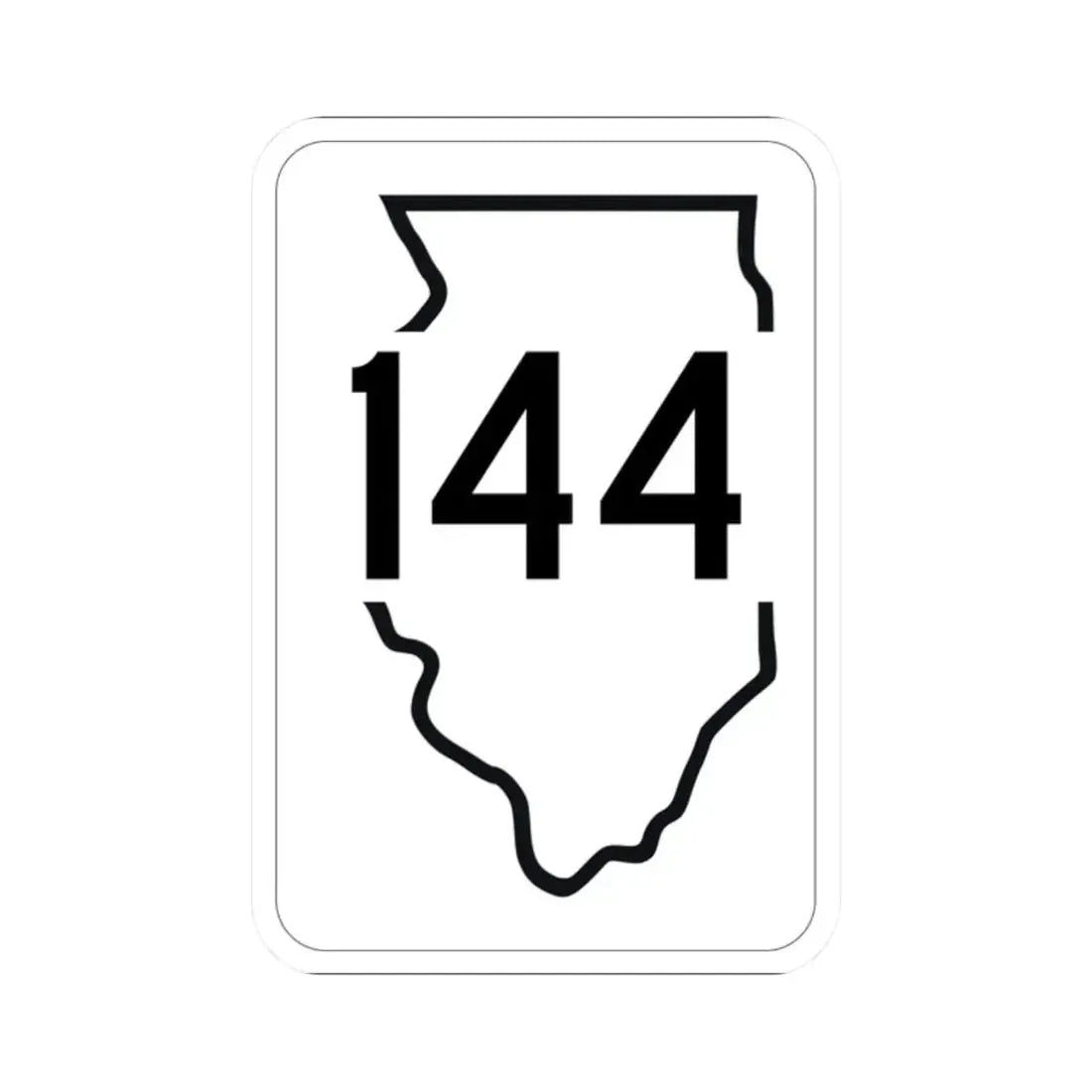 Illinois 144 1950 (Illinois) (Road Sign) STICKER Vinyl Kiss-Cut Decal 2 Inch White - The Sticker Space
