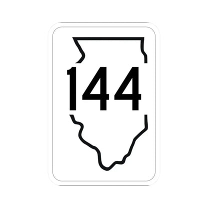 Illinois 144 1950 (Illinois) (Road Sign) STICKER Vinyl Kiss-Cut Decal 2 Inch White - The Sticker Space