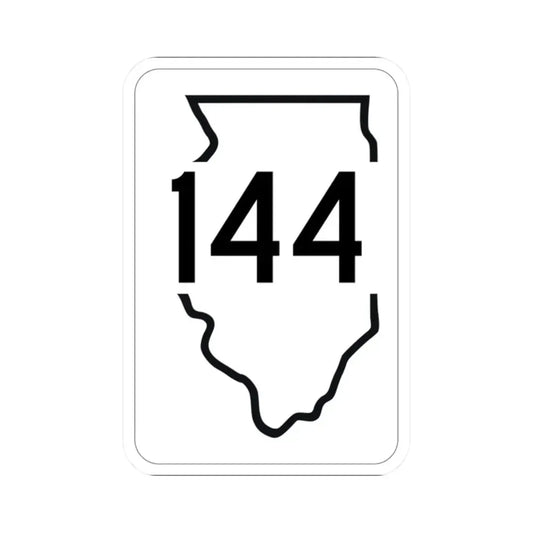 Illinois 144 1950 (Illinois) (Road Sign) STICKER Vinyl Kiss-Cut Decal 2 Inch White - The Sticker Space