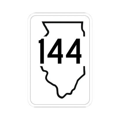Illinois 144 1950 (Illinois) (Road Sign) STICKER Vinyl Kiss-Cut Decal 3 Inch White - The Sticker Space