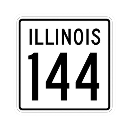 Illinois 144 1960 (Illinois) (Road Sign) STICKER Vinyl Kiss-Cut Decal 2 Inch White - The Sticker Space
