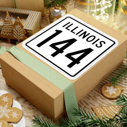 Illinois 144 1960 (Illinois) (Road Sign) STICKER Vinyl Kiss-Cut Decal - The Sticker Space