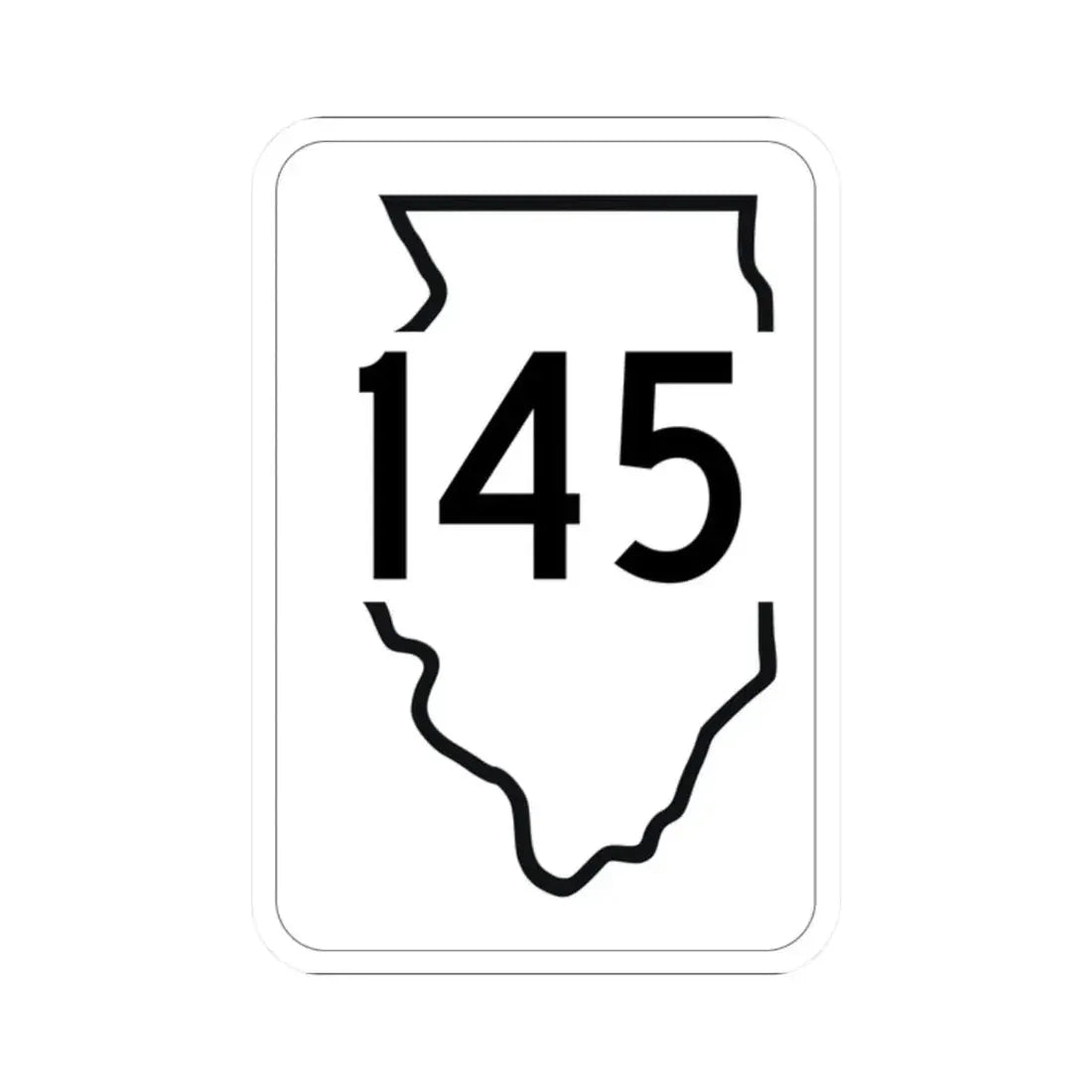 Illinois 145 1950 (Illinois) (Road Sign) STICKER Vinyl Kiss-Cut Decal 2 Inch White - The Sticker Space
