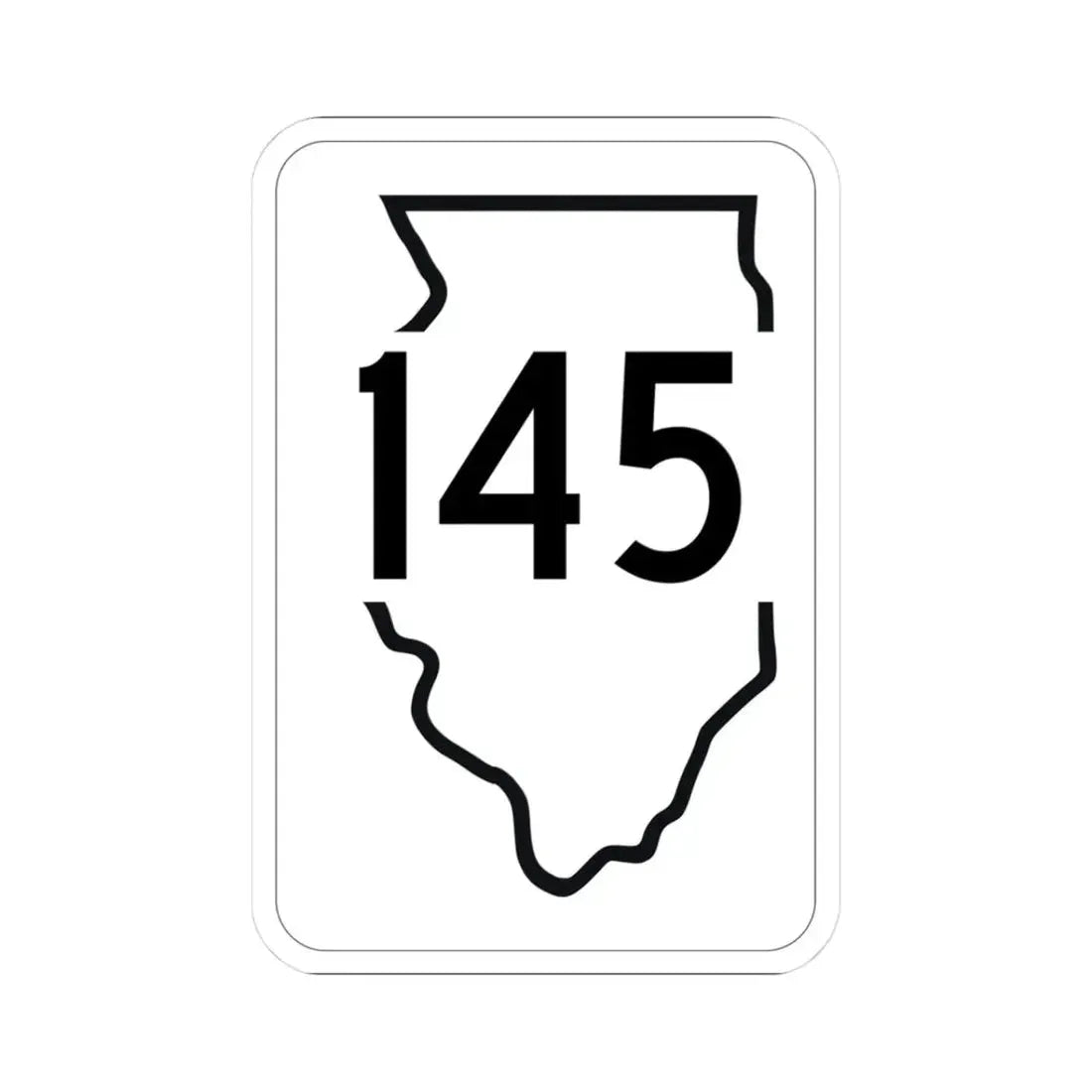 Illinois 145 1950 (Illinois) (Road Sign) STICKER Vinyl Kiss-Cut Decal 3 Inch White - The Sticker Space