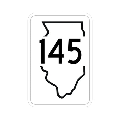 Illinois 145 1950 (Illinois) (Road Sign) STICKER Vinyl Kiss-Cut Decal 4 Inch White - The Sticker Space