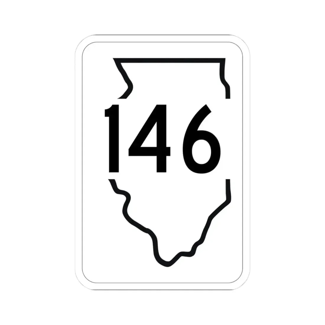 Illinois 146 1950 (Illinois) (Road Sign) STICKER Vinyl Kiss-Cut Decal 3 Inch White - The Sticker Space