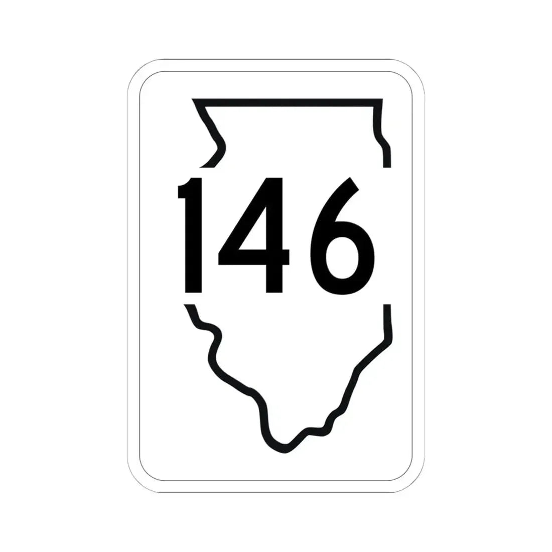 Illinois 146 1950 (Illinois) (Road Sign) STICKER Vinyl Kiss-Cut Decal 6 Inch White - The Sticker Space