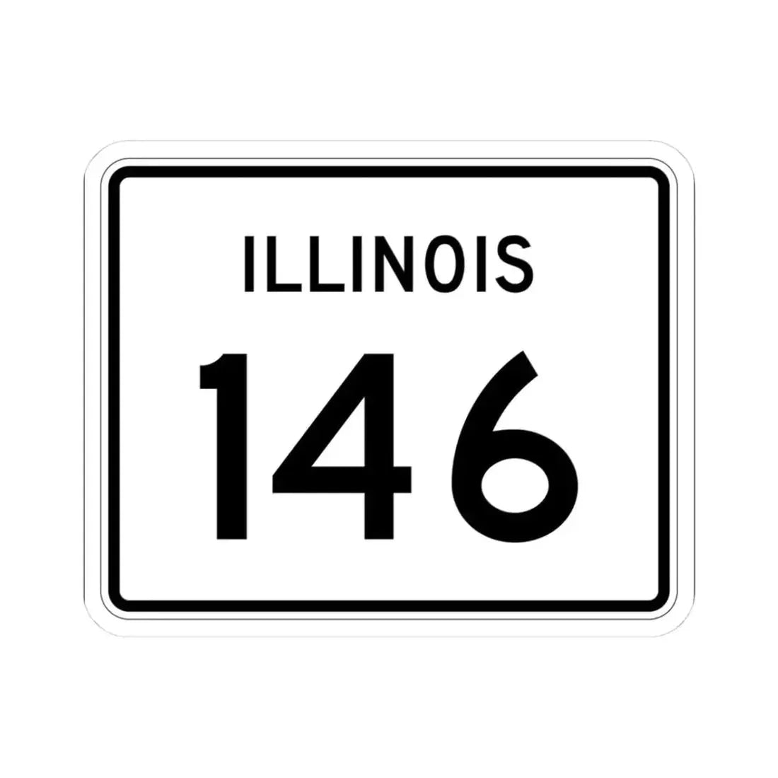 Illinois 146 (Illinois) (Road Sign) STICKER Vinyl Kiss-Cut Decal 3 Inch White - The Sticker Space