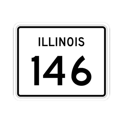 Illinois 146 (Illinois) (Road Sign) STICKER Vinyl Kiss-Cut Decal 3 Inch White - The Sticker Space