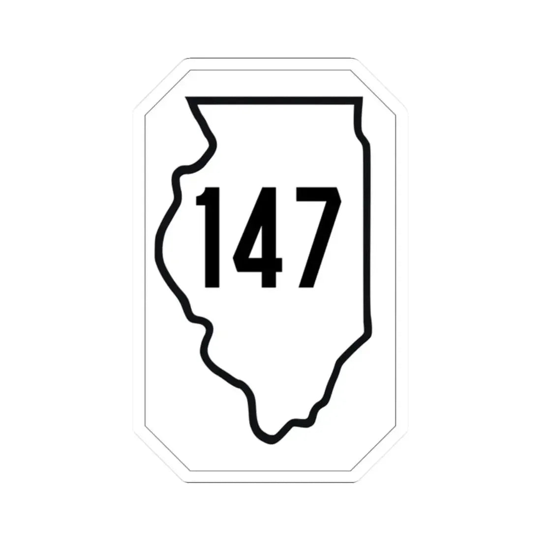 Illinois 147 1926 (Illinois) (Road Sign) STICKER Vinyl Kiss-Cut Decal 2 Inch White - The Sticker Space