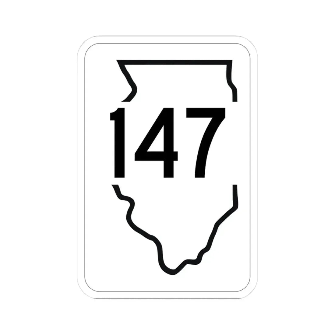 Illinois 147 1950 (Illinois) (Road Sign) STICKER Vinyl Kiss-Cut Decal 3 Inch White - The Sticker Space