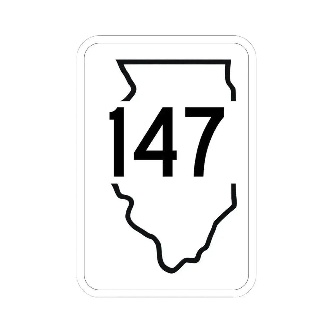 Illinois 147 1950 (Illinois) (Road Sign) STICKER Vinyl Kiss-Cut Decal 4 Inch White - The Sticker Space