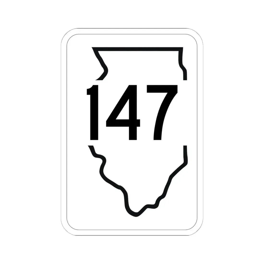 Illinois 147 1950 (Illinois) (Road Sign) STICKER Vinyl Kiss-Cut Decal 6 Inch White - The Sticker Space