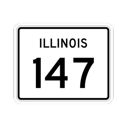 Illinois 147 (Illinois) (Road Sign) STICKER Vinyl Kiss-Cut Decal 4 Inch White - The Sticker Space