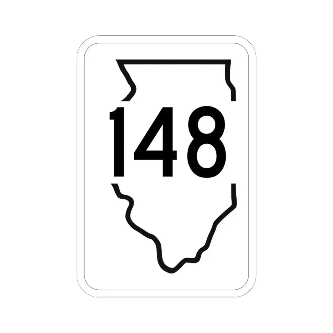 Illinois 148 1950 (Illinois) (Road Sign) STICKER Vinyl Kiss-Cut Decal 6 Inch White - The Sticker Space