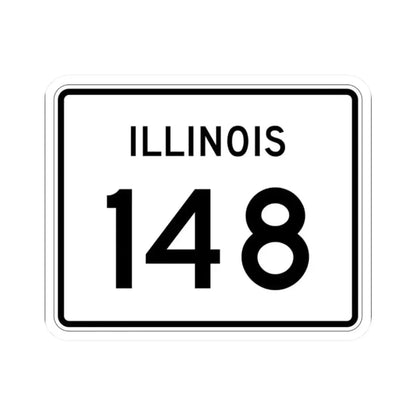 Illinois 148 (Illinois) (Road Sign) STICKER Vinyl Kiss-Cut Decal 2 Inch White - The Sticker Space