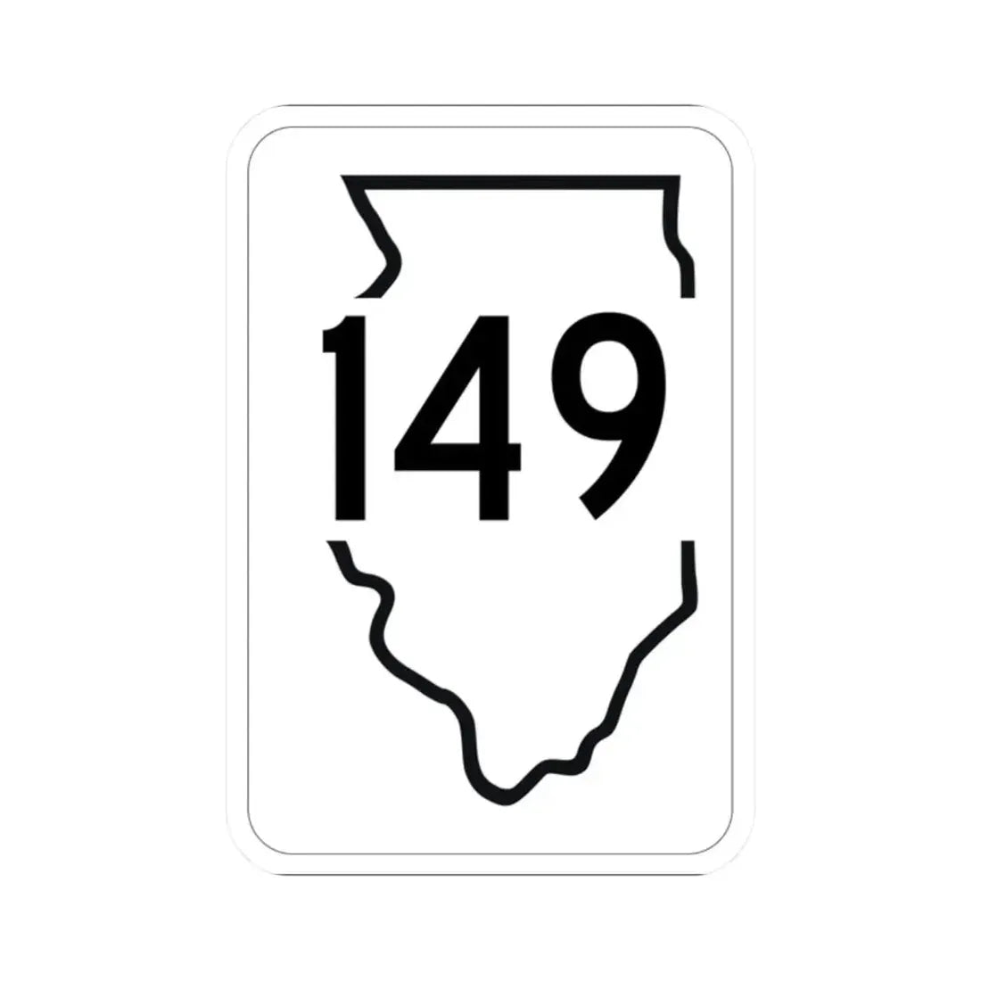 Illinois 149 1950 (Illinois) (Road Sign) STICKER Vinyl Kiss-Cut Decal 2 Inch White - The Sticker Space