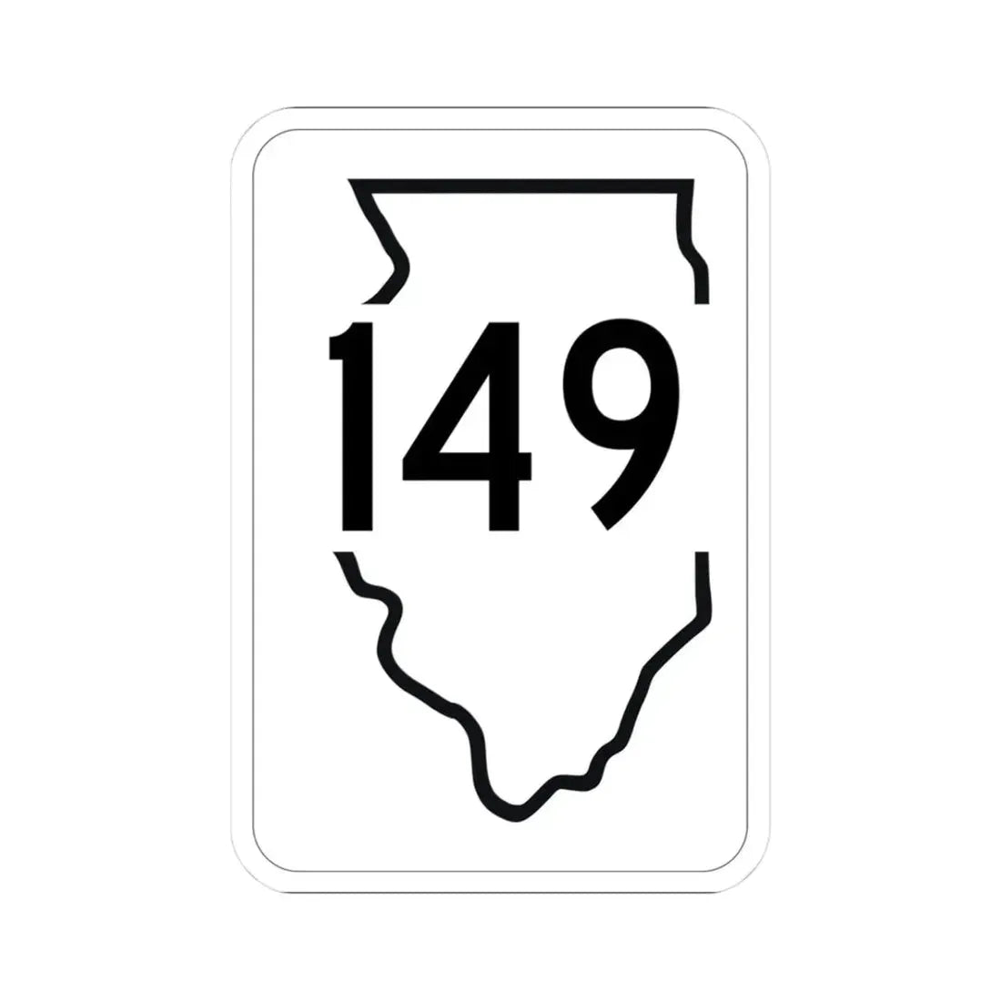 Illinois 149 1950 (Illinois) (Road Sign) STICKER Vinyl Kiss-Cut Decal 3 Inch White - The Sticker Space