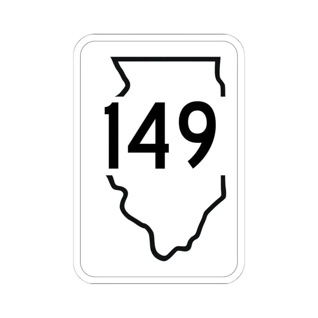 Illinois 149 1950 (Illinois) (Road Sign) STICKER Vinyl Kiss-Cut Decal 6 Inch White - The Sticker Space