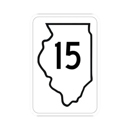 Illinois 15 1950 (Illinois) (Road Sign) STICKER Vinyl Kiss-Cut Decal 2 Inch White - The Sticker Space