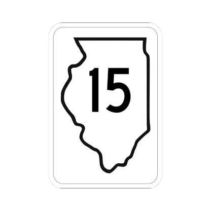 Illinois 15 1950 (Illinois) (Road Sign) STICKER Vinyl Kiss-Cut Decal 3 Inch White - The Sticker Space