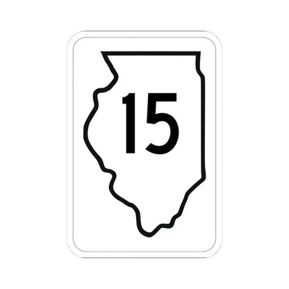 Illinois 15 1950 (Illinois) (Road Sign) STICKER Vinyl Kiss-Cut Decal 4 Inch White - The Sticker Space