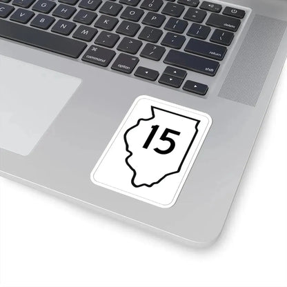 Illinois 15 1950 (Illinois) (Road Sign) STICKER Vinyl Kiss-Cut Decal - The Sticker Space