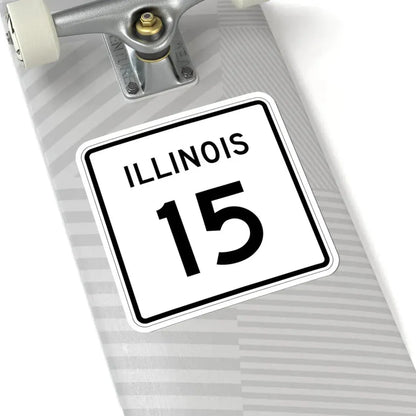 Illinois 15 (Illinois) (Road Sign) STICKER Vinyl Kiss-Cut Decal - The Sticker Space