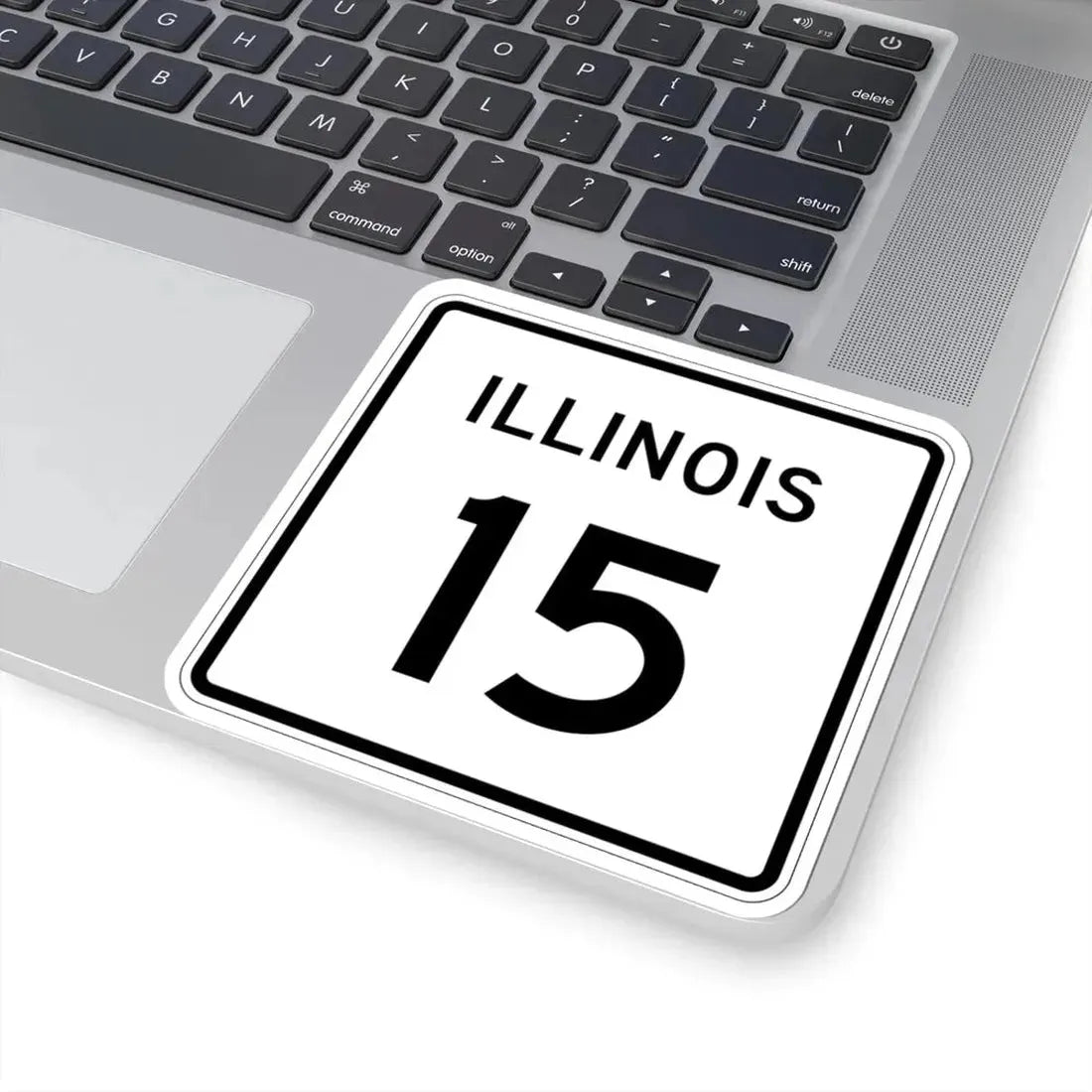 Illinois 15 (Illinois) (Road Sign) STICKER Vinyl Kiss-Cut Decal - The Sticker Space