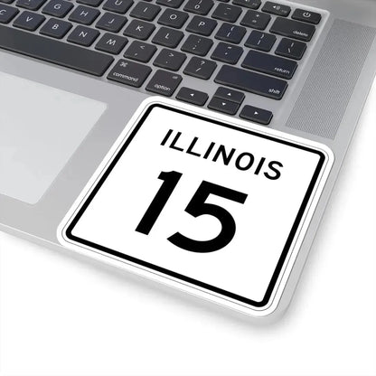 Illinois 15 (Illinois) (Road Sign) STICKER Vinyl Kiss-Cut Decal - The Sticker Space