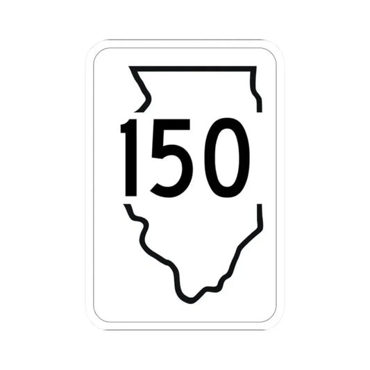 Illinois 150 1950 (Illinois) (Road Sign) STICKER Vinyl Kiss-Cut Decal 2 Inch White - The Sticker Space