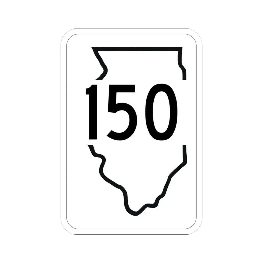 Illinois 150 1950 (Illinois) (Road Sign) STICKER Vinyl Kiss-Cut Decal 3 Inch White - The Sticker Space