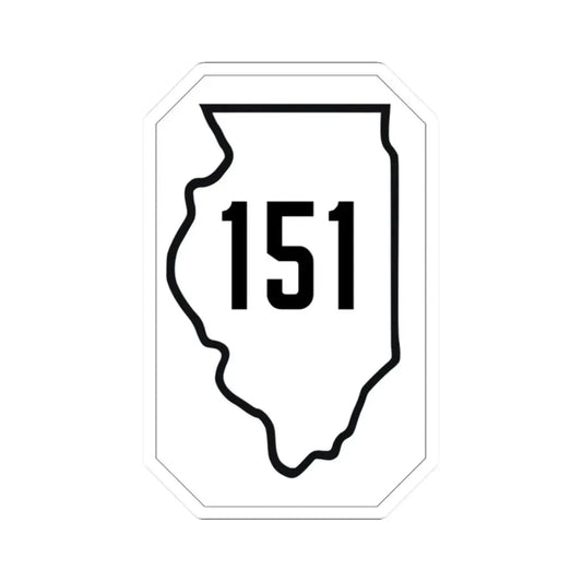 Illinois 151 1926 (Illinois) (Road Sign) STICKER Vinyl Kiss-Cut Decal 2 Inch White - The Sticker Space