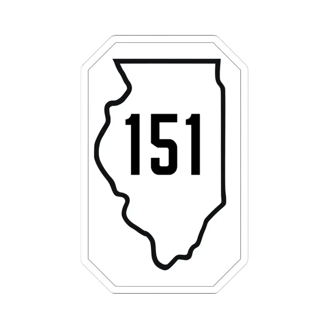 Illinois 151 1926 (Illinois) (Road Sign) STICKER Vinyl Kiss-Cut Decal 3 Inch White - The Sticker Space