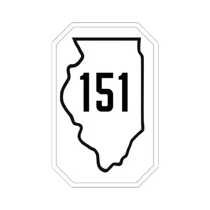 Illinois 151 1926 (Illinois) (Road Sign) STICKER Vinyl Kiss-Cut Decal 6 Inch White - The Sticker Space