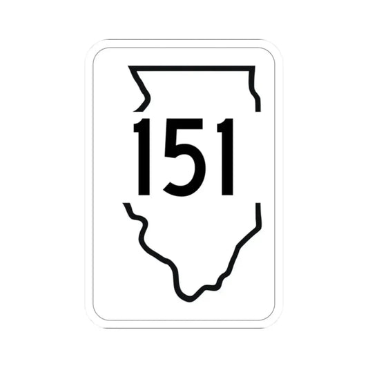 Illinois 151 1950 (Illinois) (Road Sign) STICKER Vinyl Kiss-Cut Decal 2 Inch White - The Sticker Space